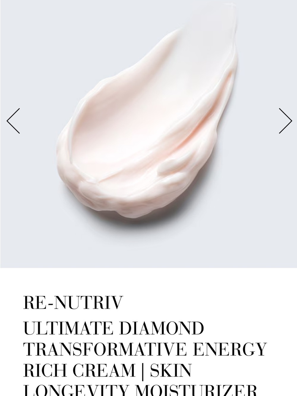 Estee Lauder Re-Nutriv Ultimate Diamond Crème - Gold and Clear - Picture 2 of 10
